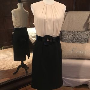 Michael Kors black & cream wool-blend dress, 6 EUC